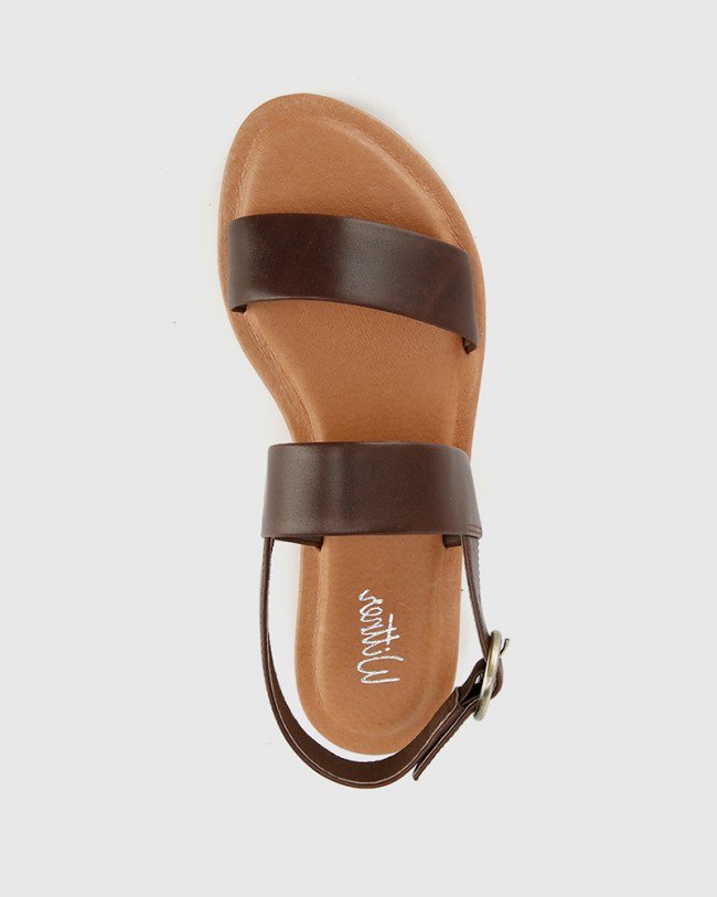 Wittner Elissa Chocolate Leather Flat Sandal