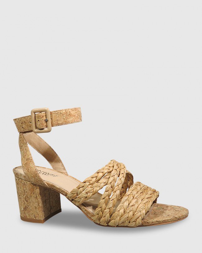 Wittner Nalani Natural Raffia Weave & Cork Sandal