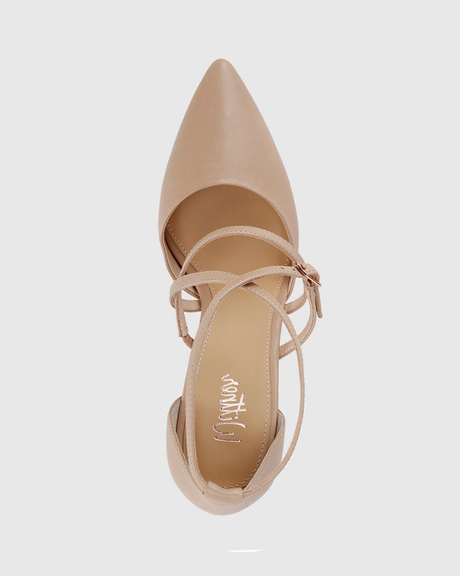 Wittner Hanisha Nude Leather Pointed Toe Stiletto Heel