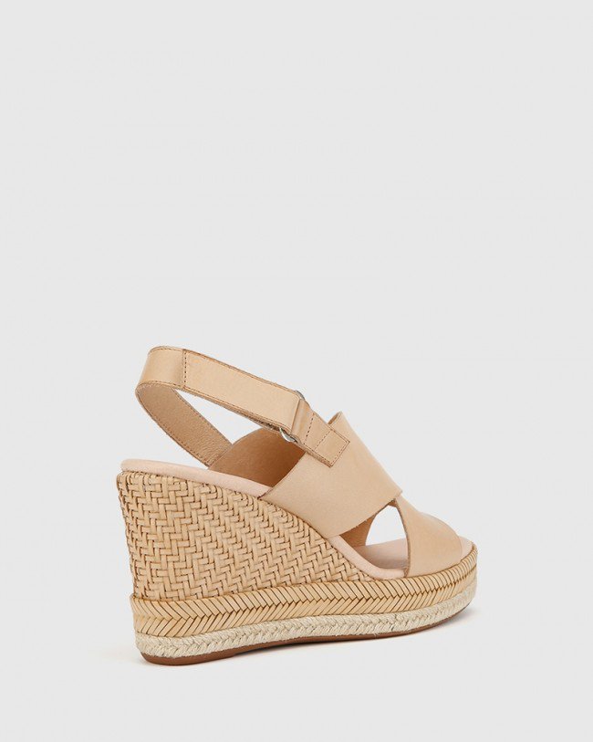 Wittner Violas Nude Leather Slingback Wedge