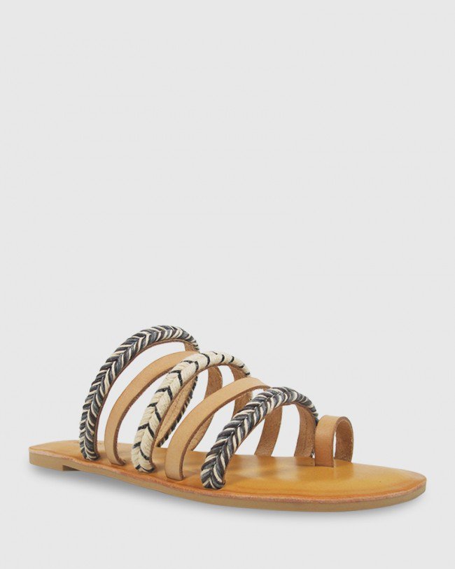 Wittner Fabiola Natural Leather Flat Sandal
