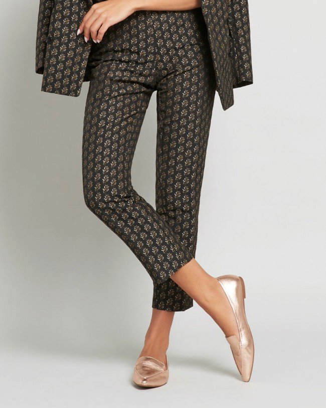 Wittner Packhamm Champagne Metallic Leather Pointed Toe Flat