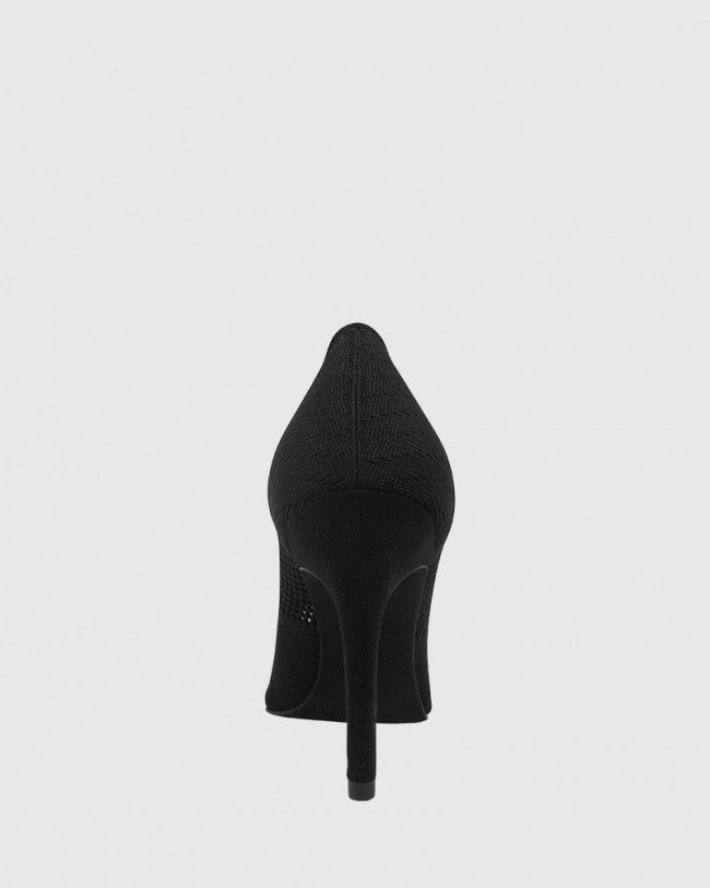 Wittner Harman Black Knit Pointed Toe Stiletto Heel