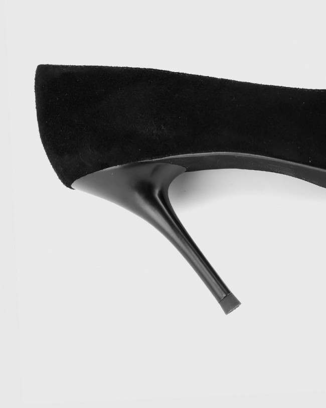 Wittner Hughes Black Suede Pointed Toe Stiletto Heel