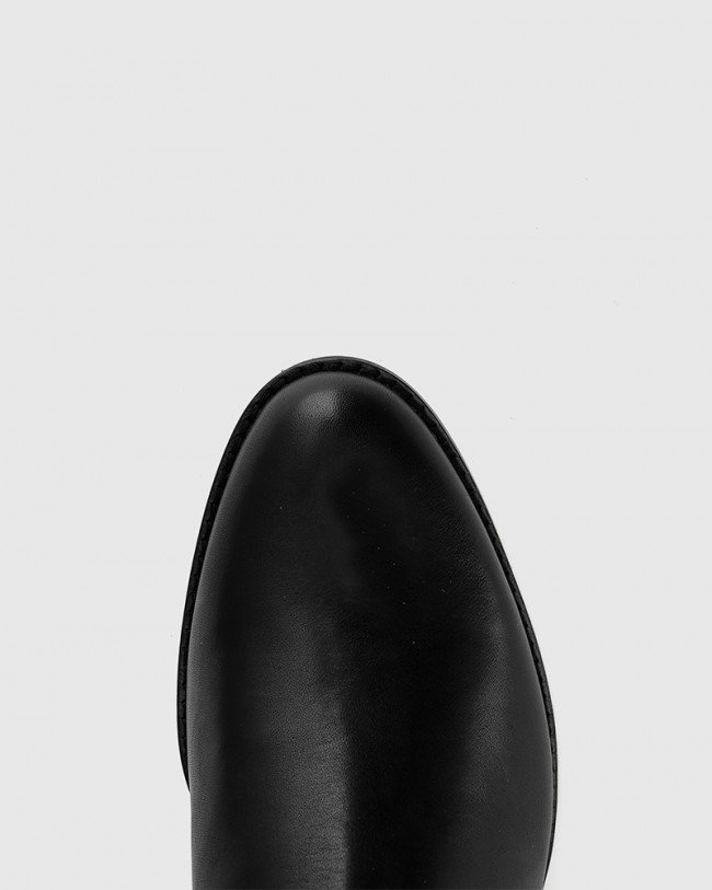 Wittner Brenson Black Leather Low Ankle Boot