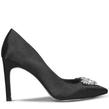 Wittner Henshaw Black Satin Embelished Stiletto Heel