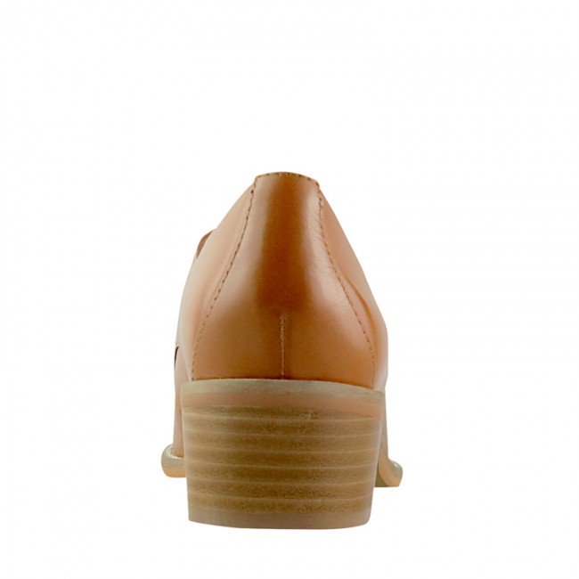 Wittner Farris Tan Leather Block Heel Brogue