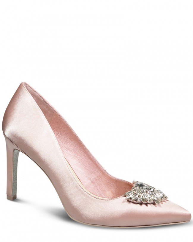Wittner Henshaw Pink Satin Embelished Stiletto Heel