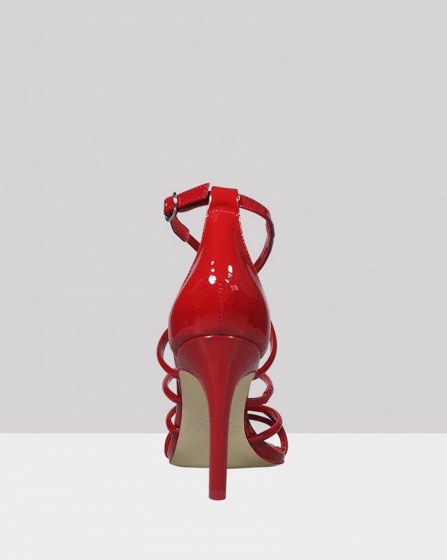 Wittner Reaghan Red Patent Open Toe Stiletto Heel Sandal