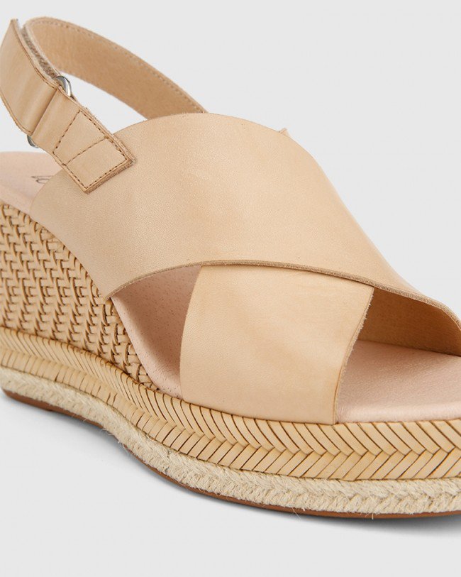 Wittner Violas Nude Leather Slingback Wedge