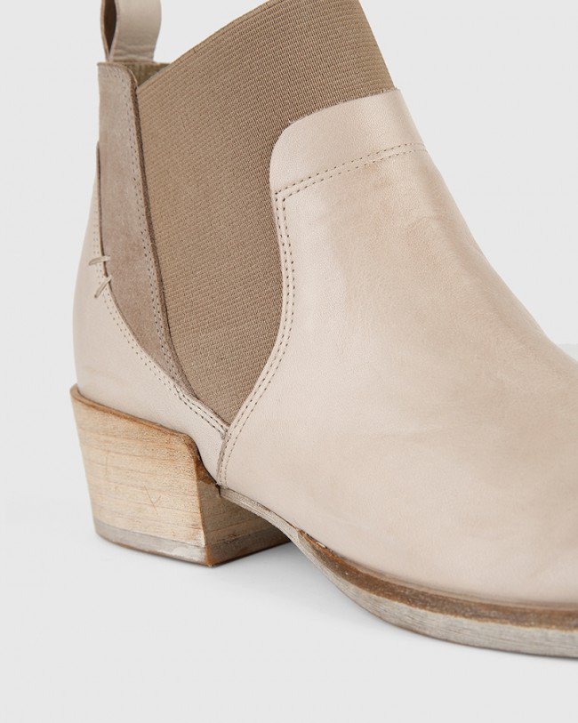 Wittner Memphis Grey Leather and Suede Gusset Ankle Boot