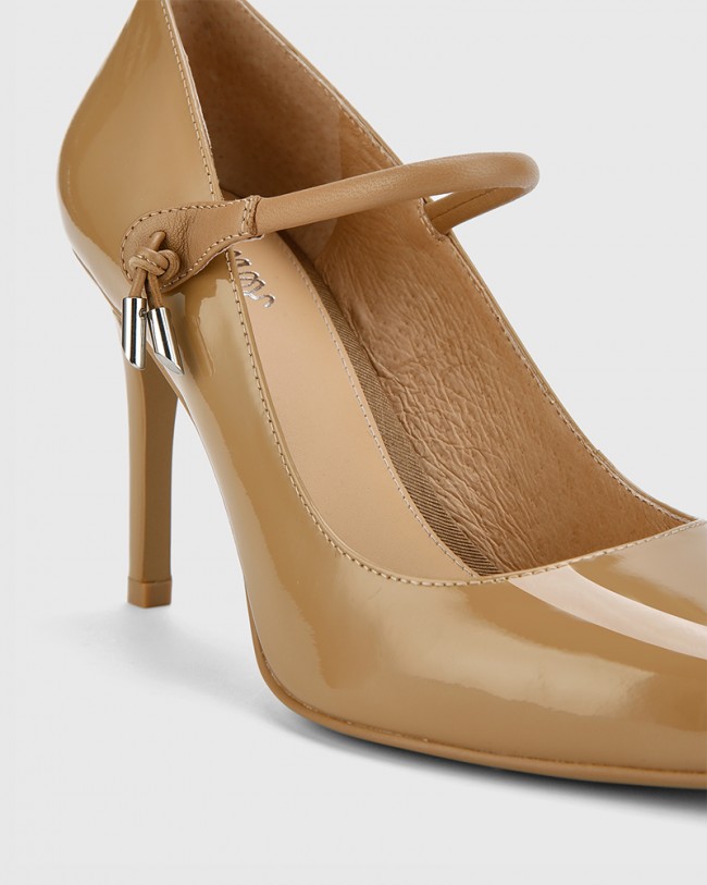 Wittner Hanner Taupe Patent &  Leather Stiletto Heel