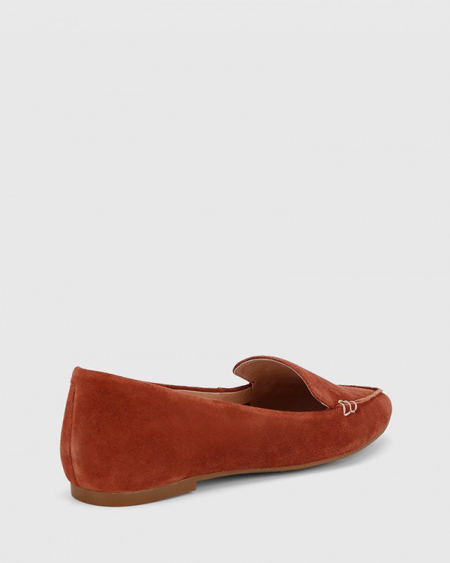 Wittner Packer Rust Suede Leather Flat Point Toe