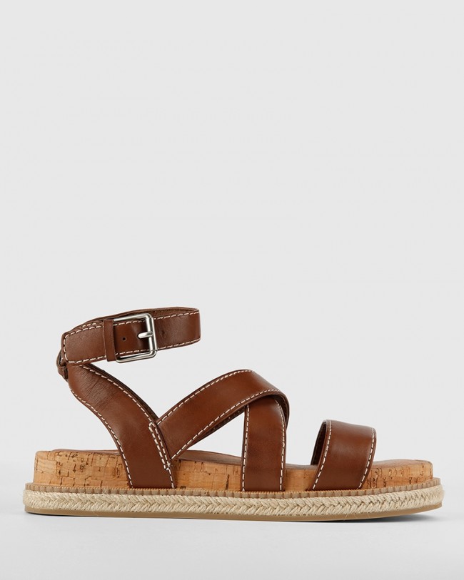 Wittner Cierra Dark Brown Leather Flat Sandal
