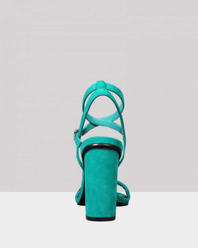 Wittner Raven Jade Suede Open Toe Block Heel Sandal