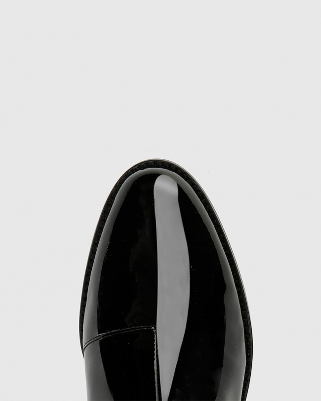 Wittner Brenson Black Patent Leather Low Ankle Boot