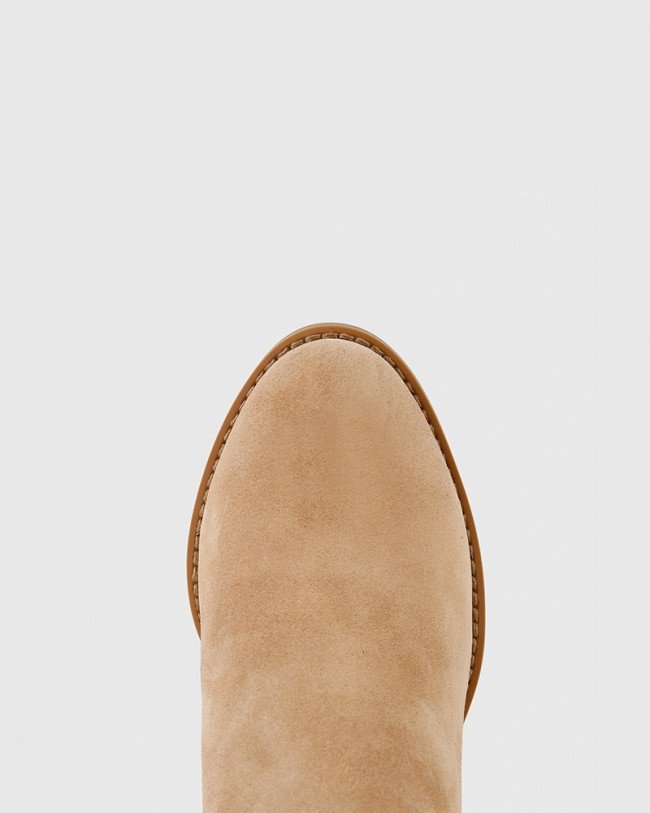 Wittner Kylar Camel Suede Leather Ankle Boot