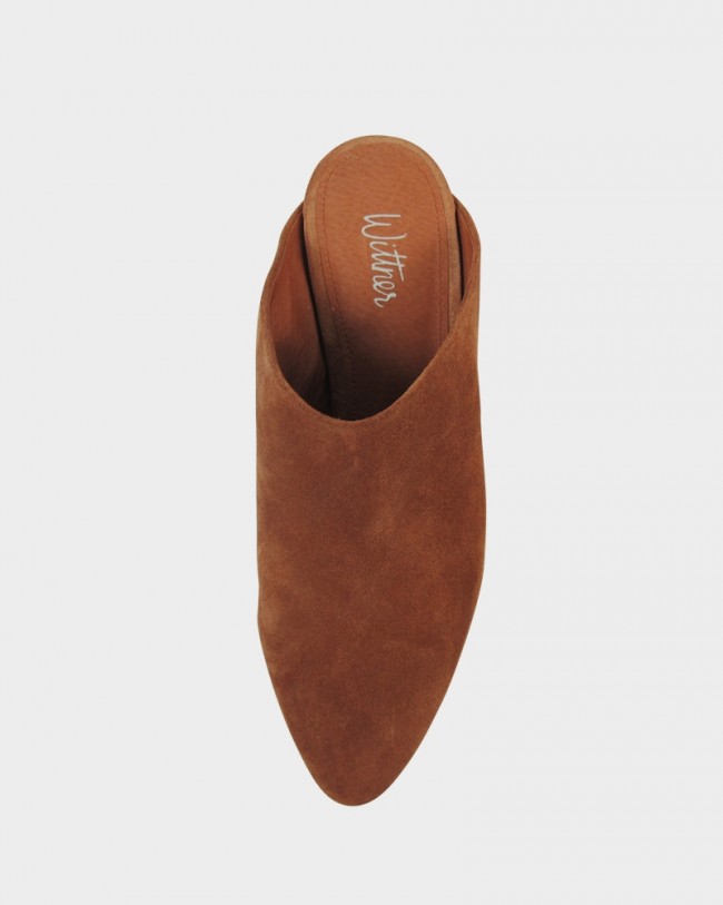 Wittner Kelsey Tobacco Suede Heeled Mule