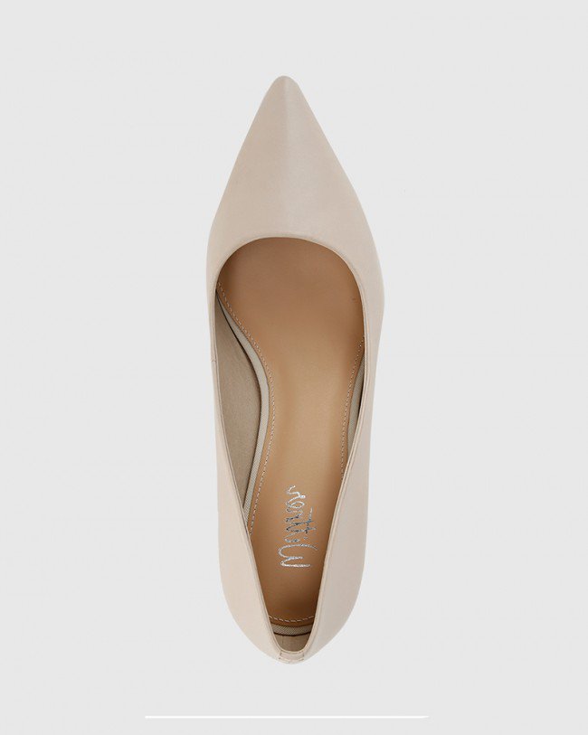Wittner Daiko Ivory Leather Stiletto Heel Point Toe