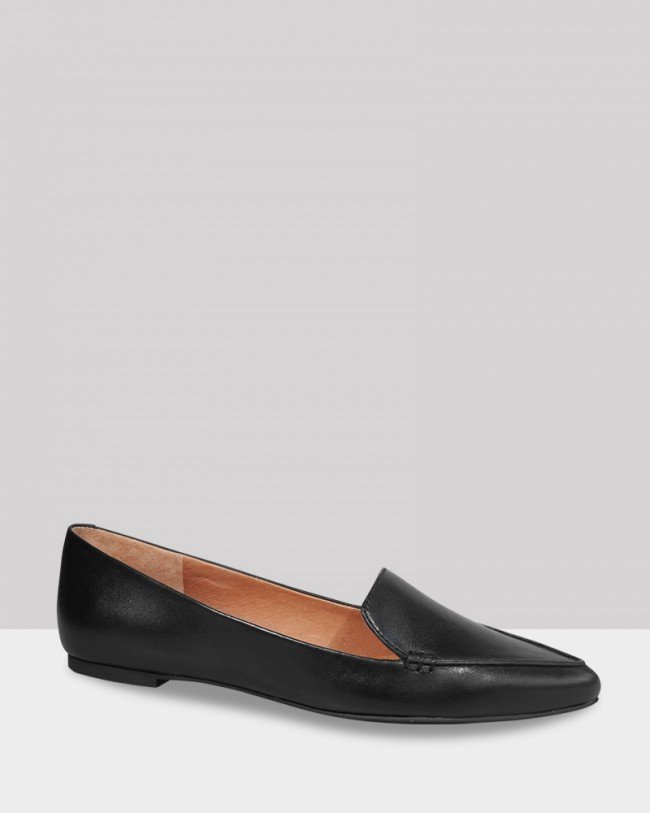 Wittner Packham Black Leather Pointed Toe Loafer