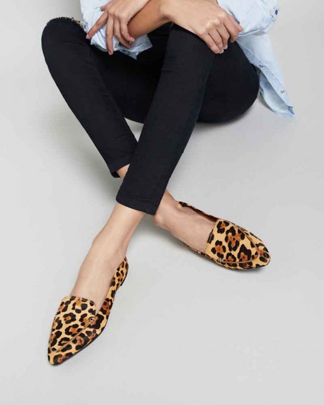 Wittner Packham Leopard Print Pony Hair Pointed Toe Loafer
