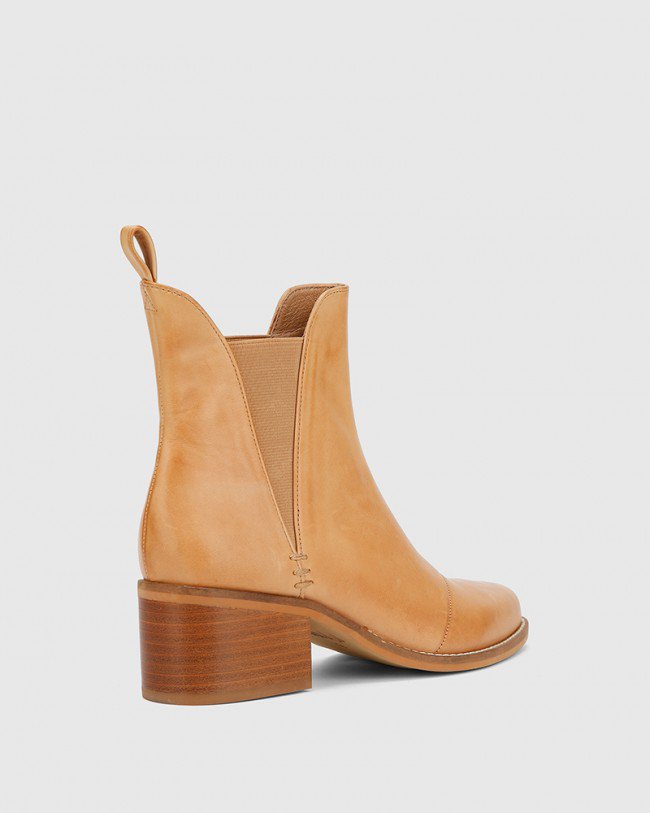 Wittner Jarell Tan Leather Elasticated Gusset Ankle Boot