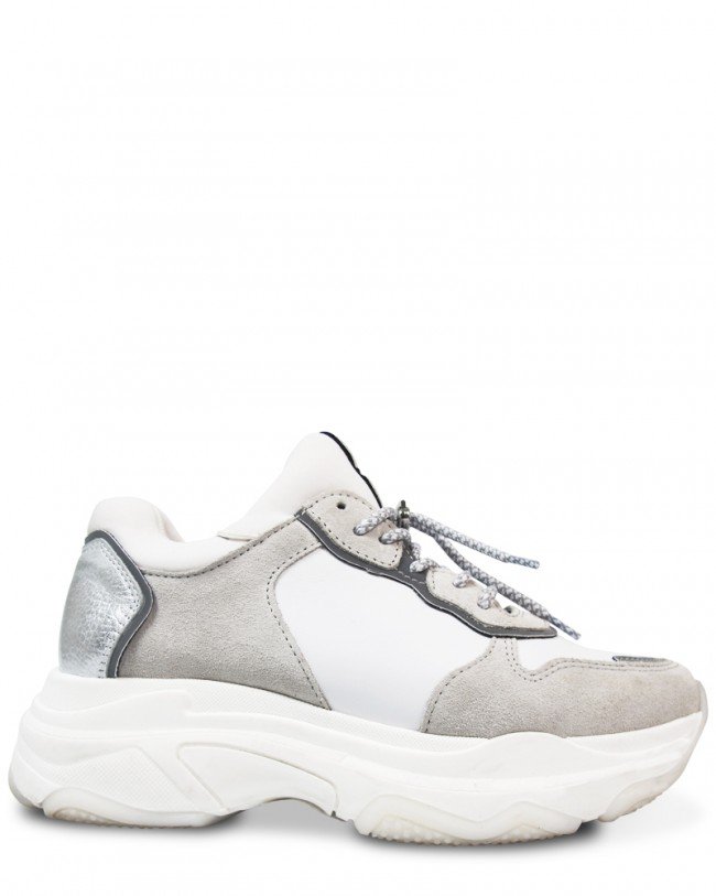 Wittner Blaze Grey and Silver Suede Chunky Sneaker
