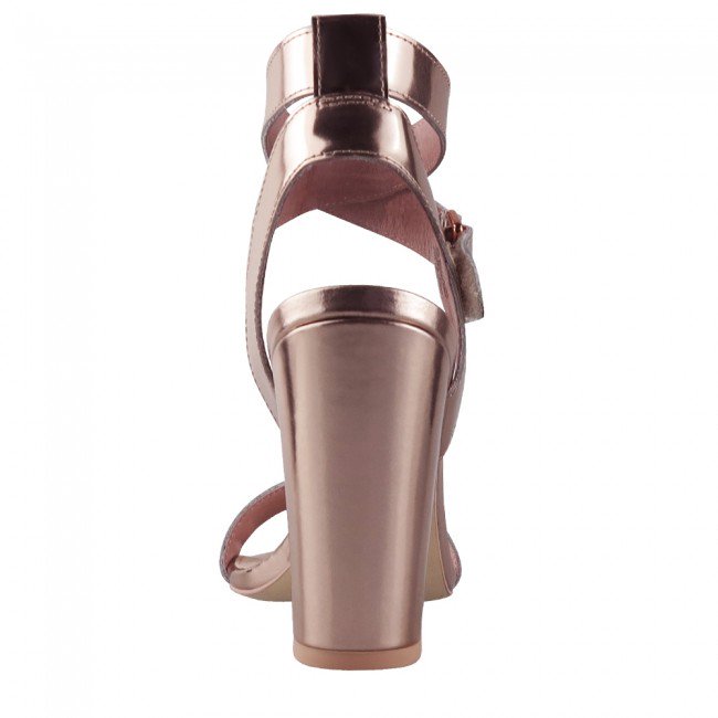 Wittner Ralexx Rose Mirror Patent Open Toe Block Heel