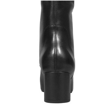 Wittner Andrei Black Leather Block Heel Knee High Boot