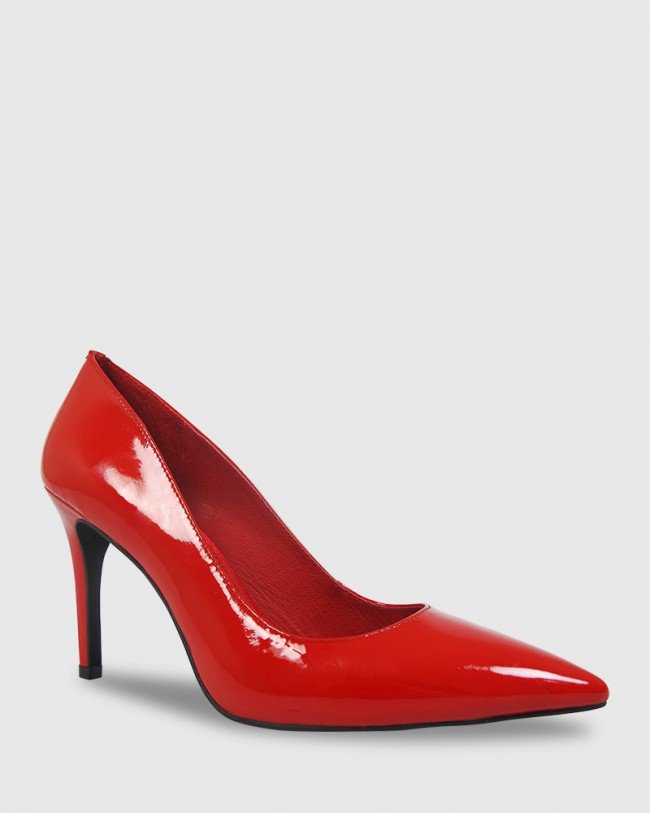 Wittner Harman Red Patent Pointed Toe Stiletto Heel