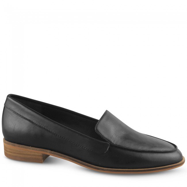 Wittner Havarra Black Leather Square Toe Loafer