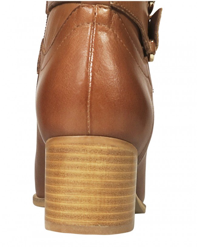 Wittner Frann Cognac Leather Equestrian Block Heel Knee High Boot