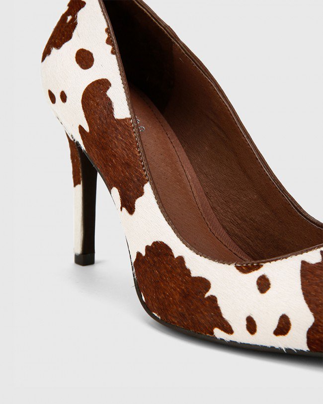 Wittner Hilson Cow Print Hair On Leather Stiletto Heel