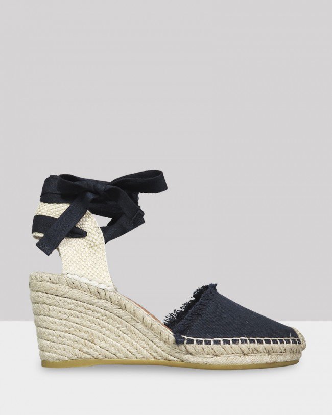 Wittner Zerra Navy Canvas Espadrille Wedge
