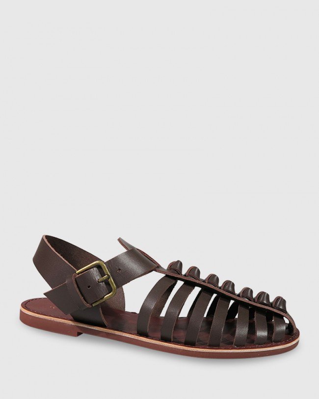 Wittner Capulet Chocolate Leather Flat Sandal