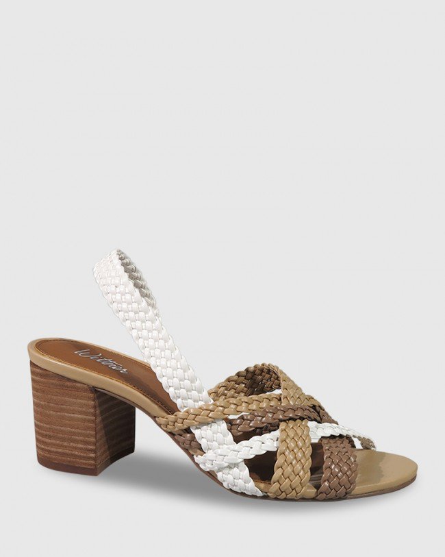 Wittner Narina Multi Weave Slingback Block Heel Sandal