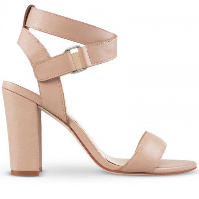 Wittner Ralexx Nude Leather Open Toe Block Heel