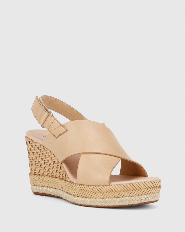 Wittner Violas Nude Leather Slingback Wedge