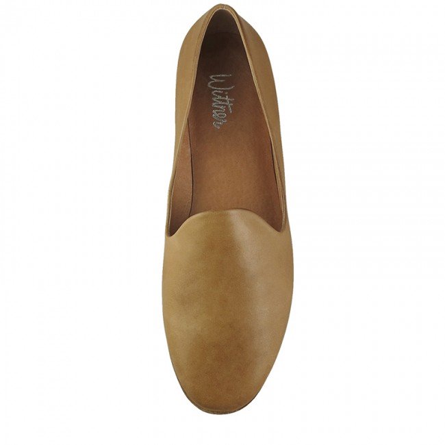 Wittner Alpine Camel Leather Pointed Toe Flat