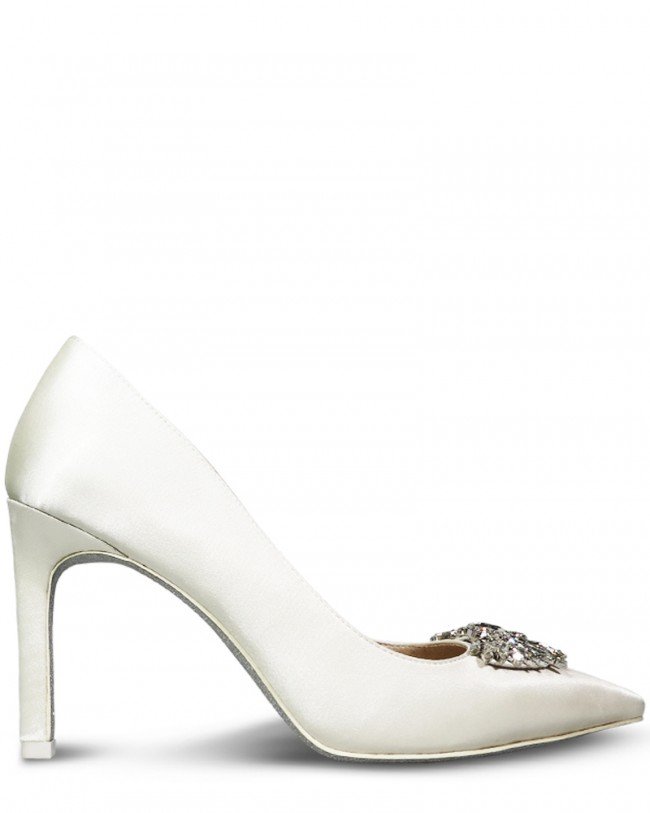 Wittner Henshaw Cream Satin Embelished Stiletto Heel
