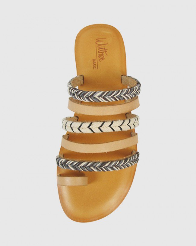 Wittner Fabiola Natural Leather Flat Sandal