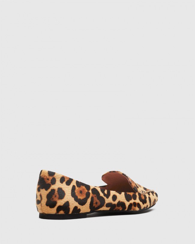 Wittner Packhamm Leopard Print Pony Hair Pointed Toe Loafer
