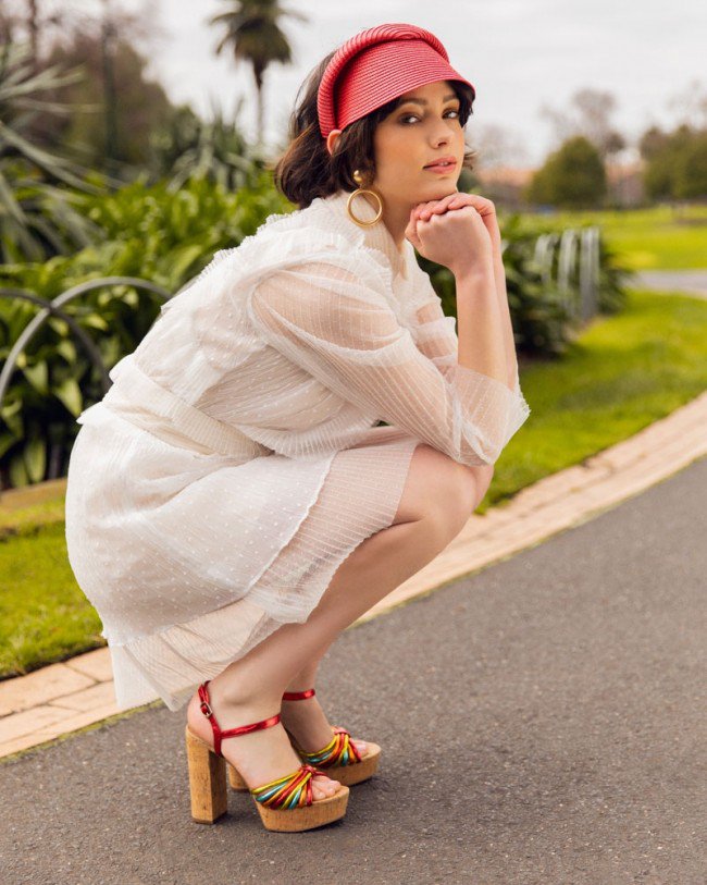 Wittner Viviette Multi Colour Synthetic Cork Platform Sandal