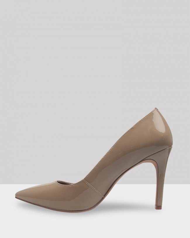 Wittner Harman Taupe Patent Pointed Toe Stiletto Heel