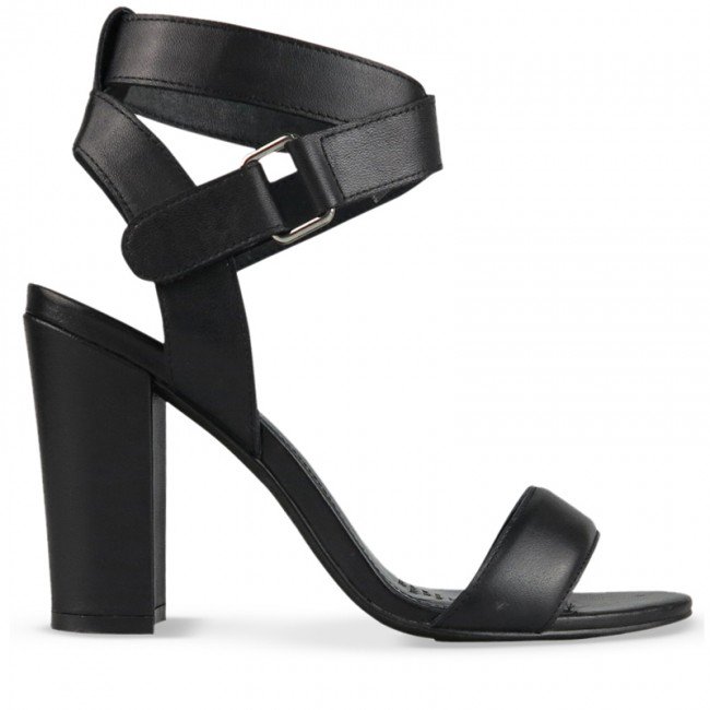 Wittner Ralexx Black Leather Open Toe Block Heel