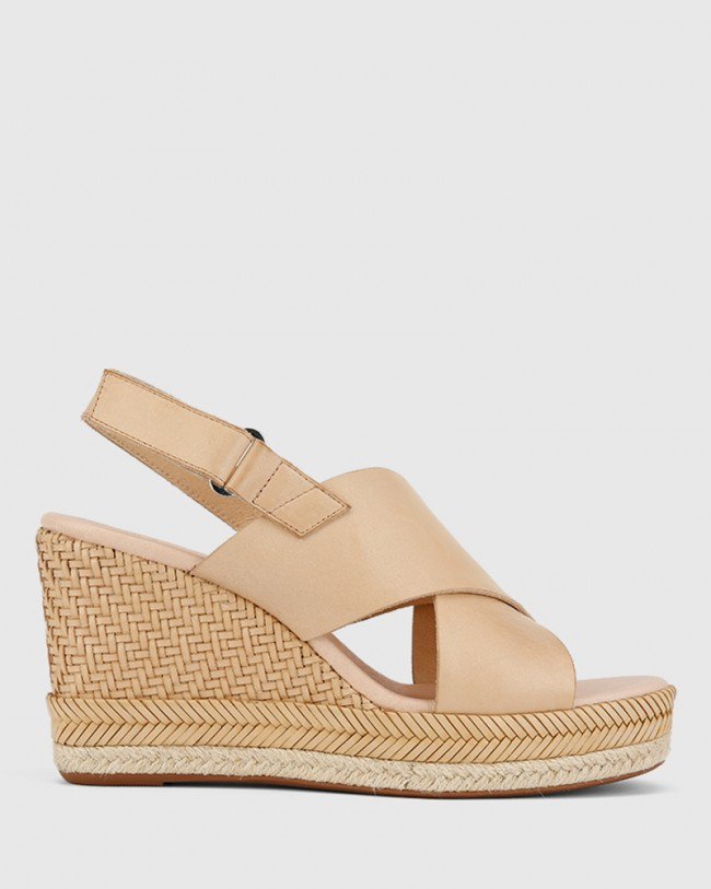 Wittner Violas Nude Leather Slingback Wedge