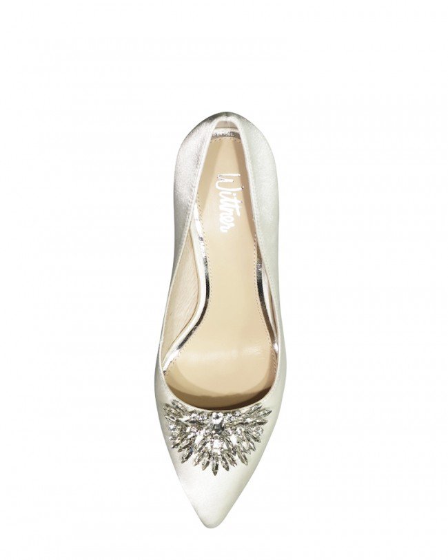 Wittner Henshaw Cream Satin Embelished Stiletto Heel