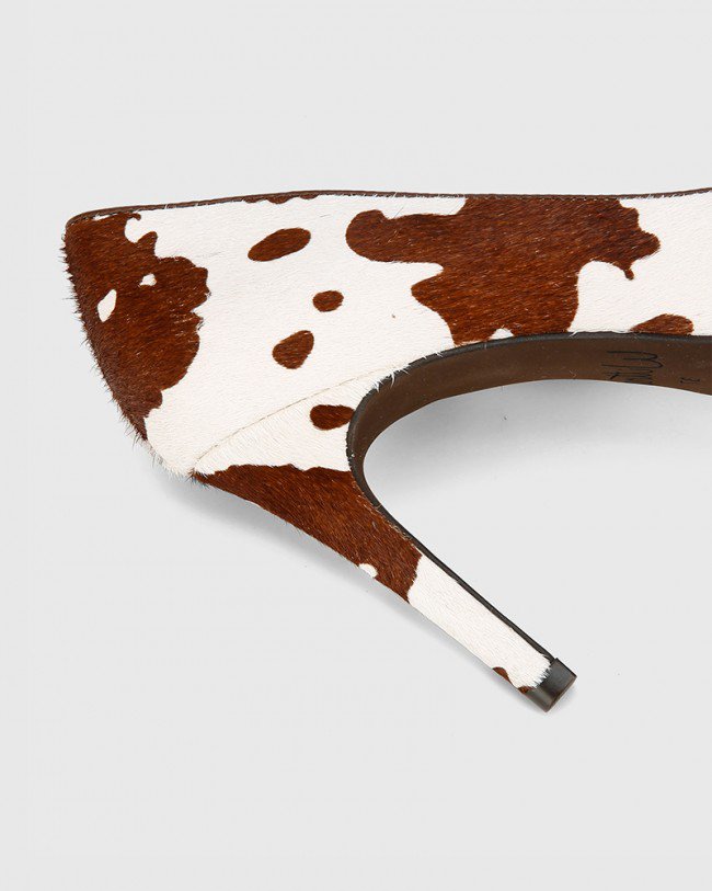 Wittner Hilson Cow Print Hair On Leather Stiletto Heel