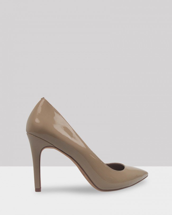 Wittner Harman Taupe Patent Pointed Toe Stiletto Heel