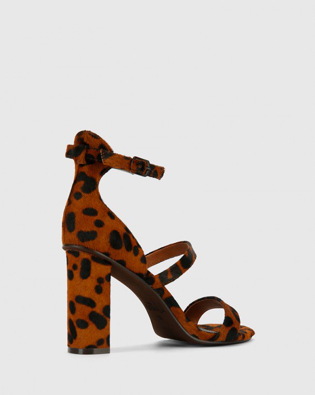 Wittner Rivera Leopard Printed Hair On Leather Block Heeled Sandal